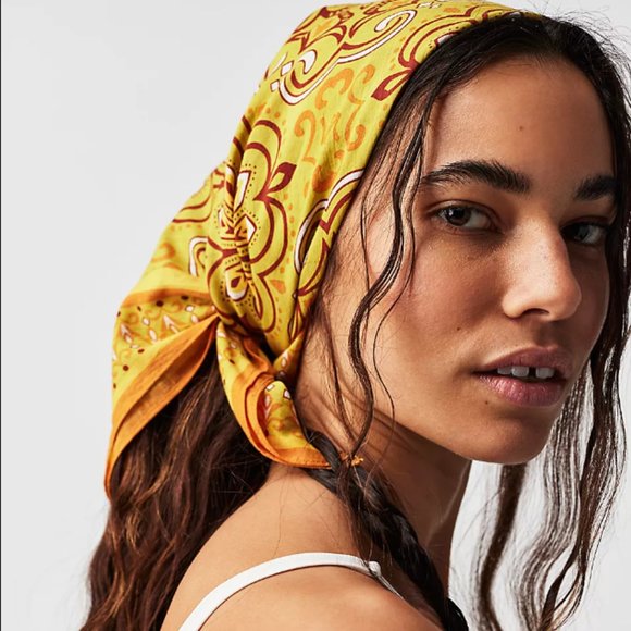 NWOT Free People Mod Mosaic Print Bandana - Picture 1 of 3